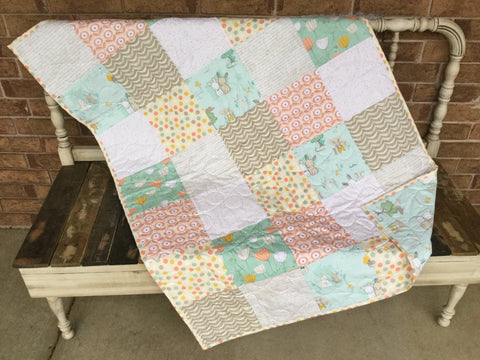 Littlest Furry Tails Minty Baby Quilt