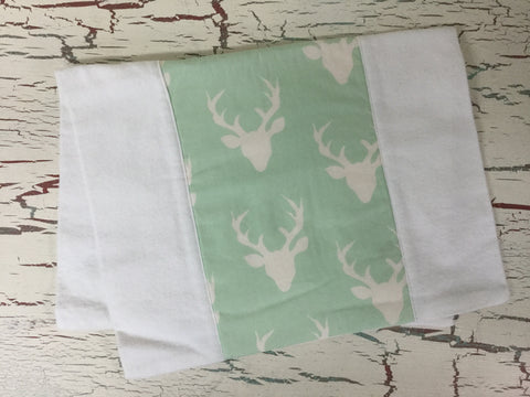 Buck Forest in Mint Burp Cloth
