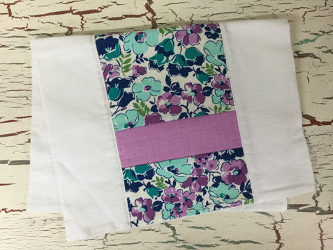 Hello Jane Packed Floral Lilac Burp Cloth