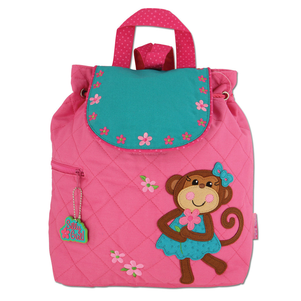 Stephen Joseph Quilted Backpack Girl Monkey