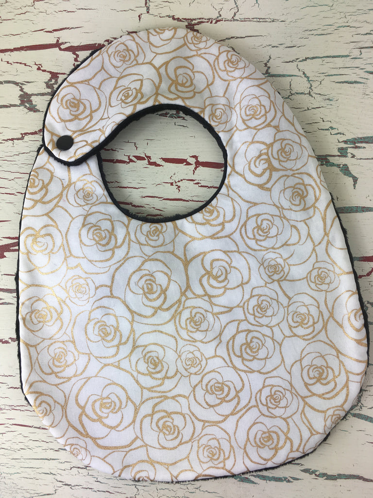 Ivory and Gold Rose Bib