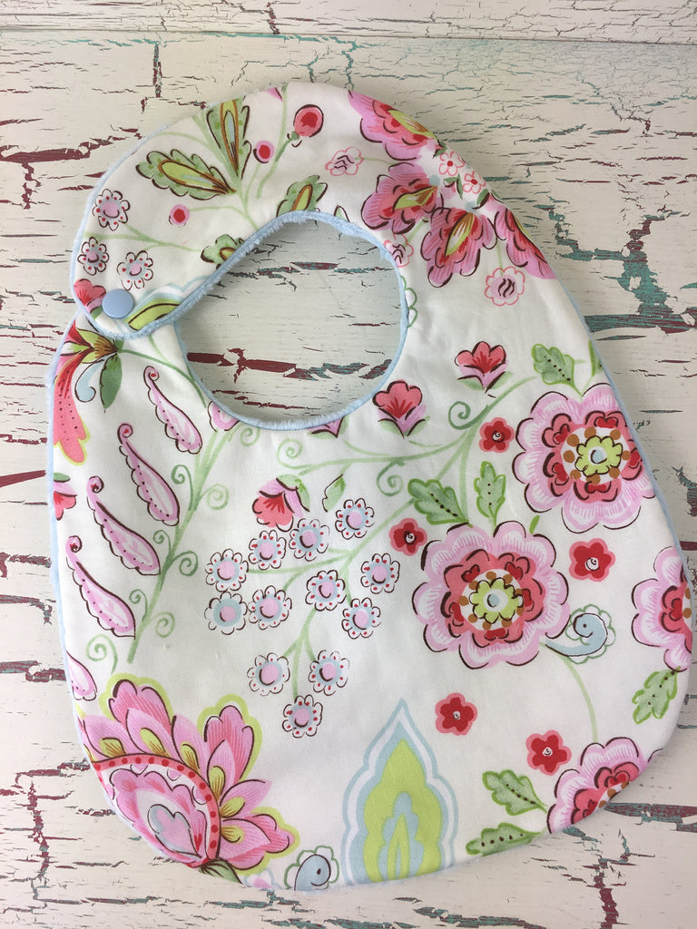 Floral on Ivory Bib