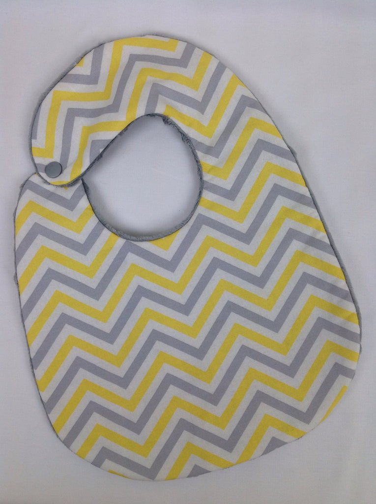 Light Gray and Yellow Chevron Bib