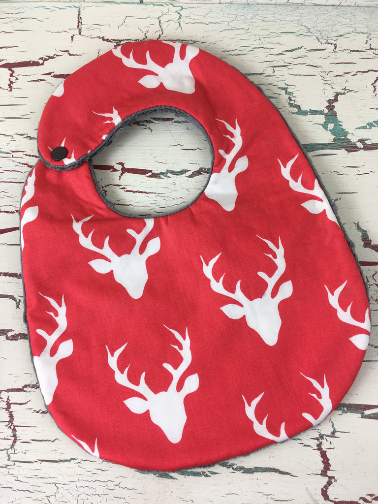 Buck Forest in Carmine Bib