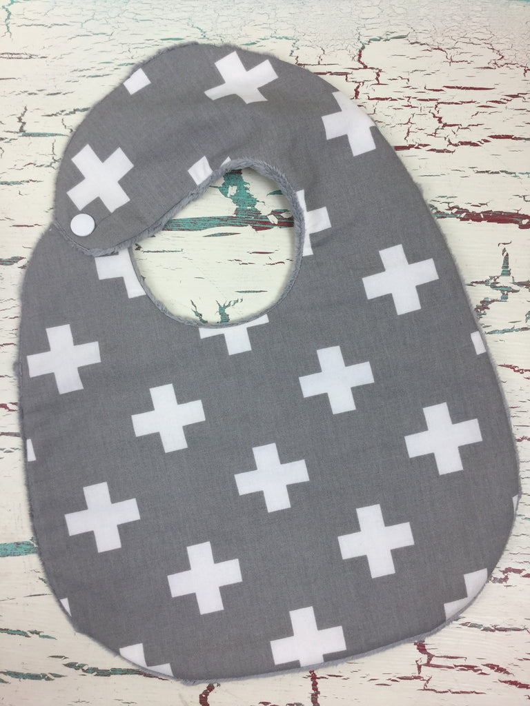 Crosses on Gray Bib