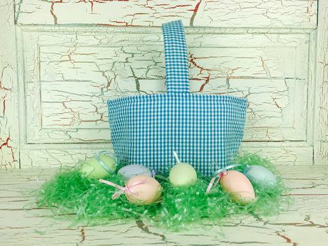 Easter Basket Turquoise Gingham