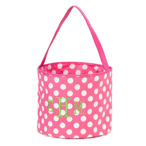 Wholesale Boutique Easter Bucket Hot Pink Polka Dot