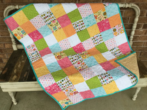 Floral Panda Baby Quilt