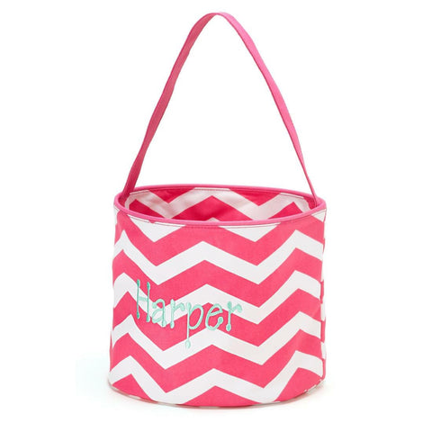 Wholesale Boutique Easter Bucket Hot Pink Chevron