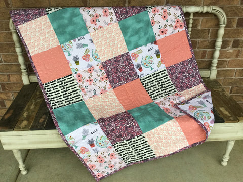 Whimsical Leaf Baby Quilt