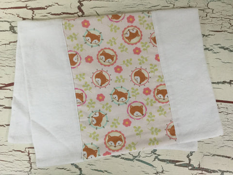 Fox and Flower Burp Cloth