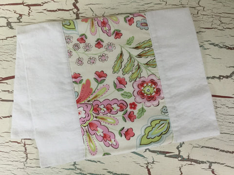 Floral on Ivory Burp Cloth