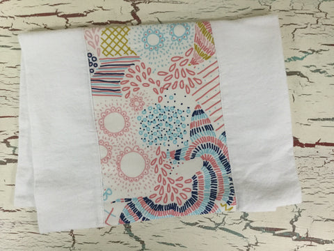 Modern Floral Line Art Burp Cloth