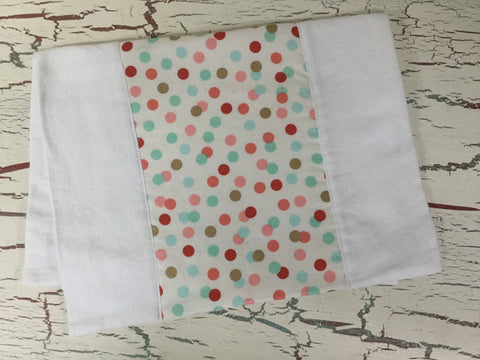 Coral, Spa, Mint and Gold Confetti Burp Cloth