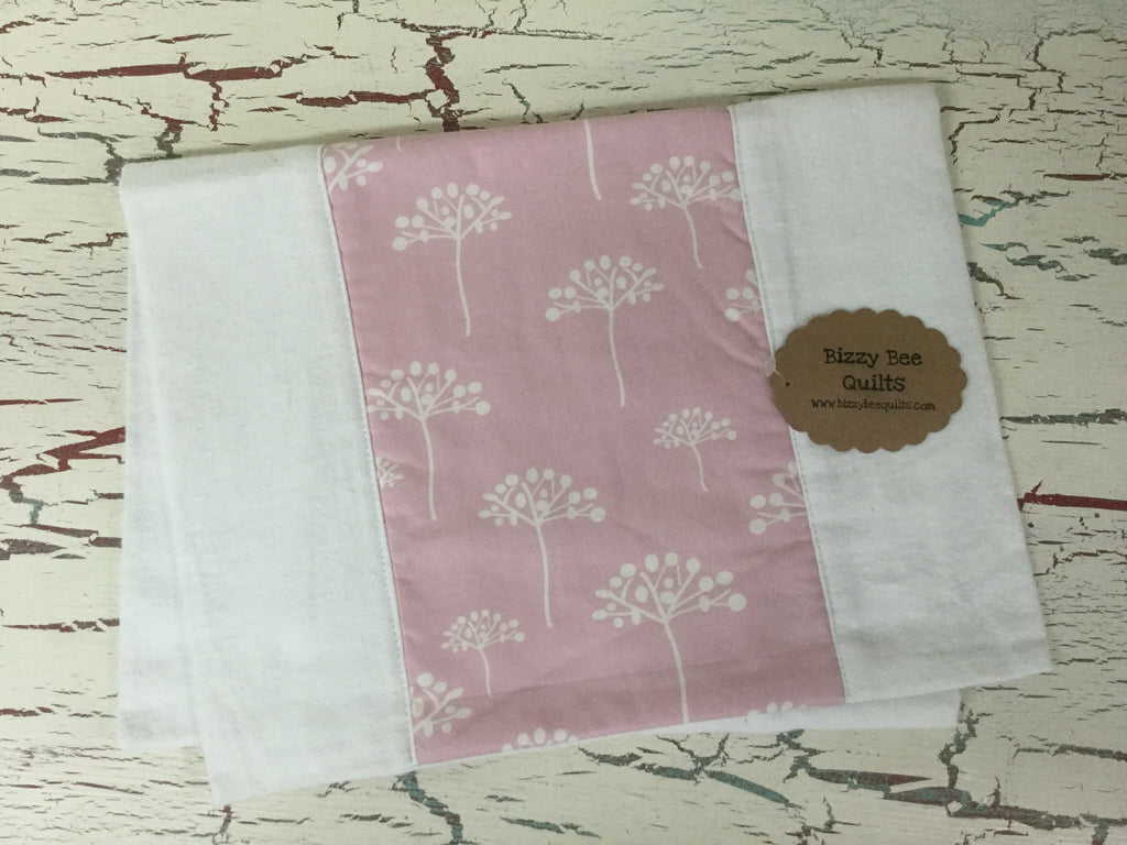 Pink Dandelion Burp Cloth