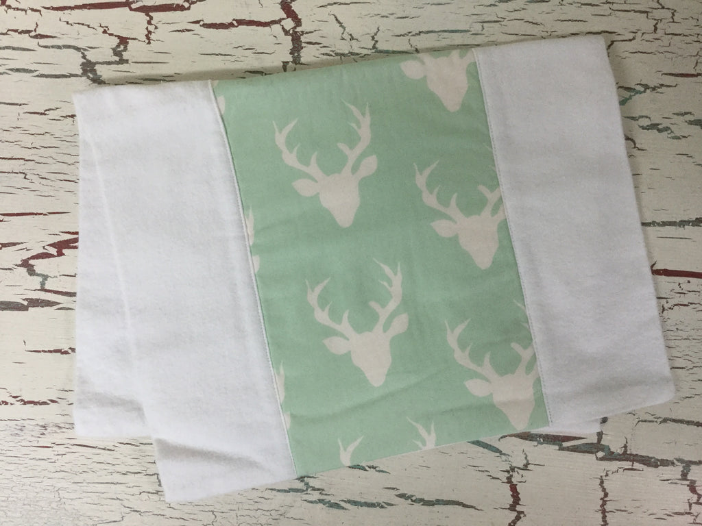 Buck Forest in Mint Burp Cloth