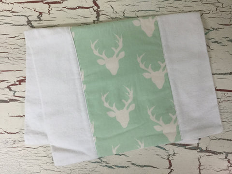 Buck Forest in Mint Burp Cloth