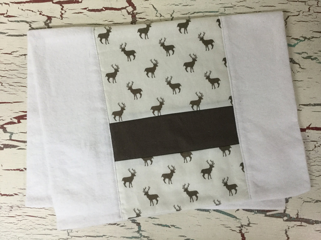 Stone Buck on Ivory Burp Cloth