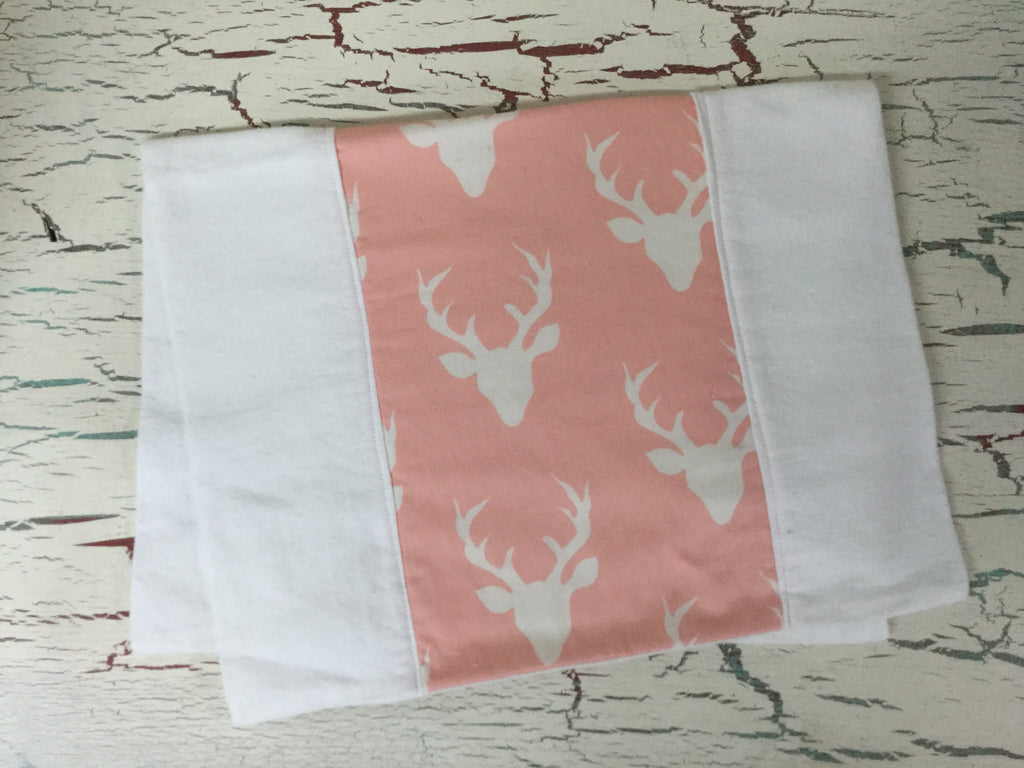 Buck Forest in Pink Burp Cloth