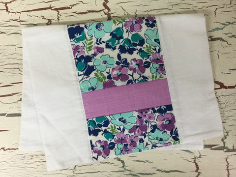 Hello Jane Packed Floral Lilac Burp Cloth