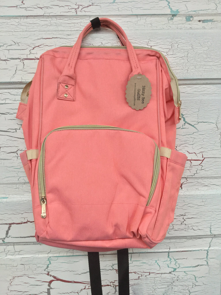 Backpack Diaper Bag - Light Coral