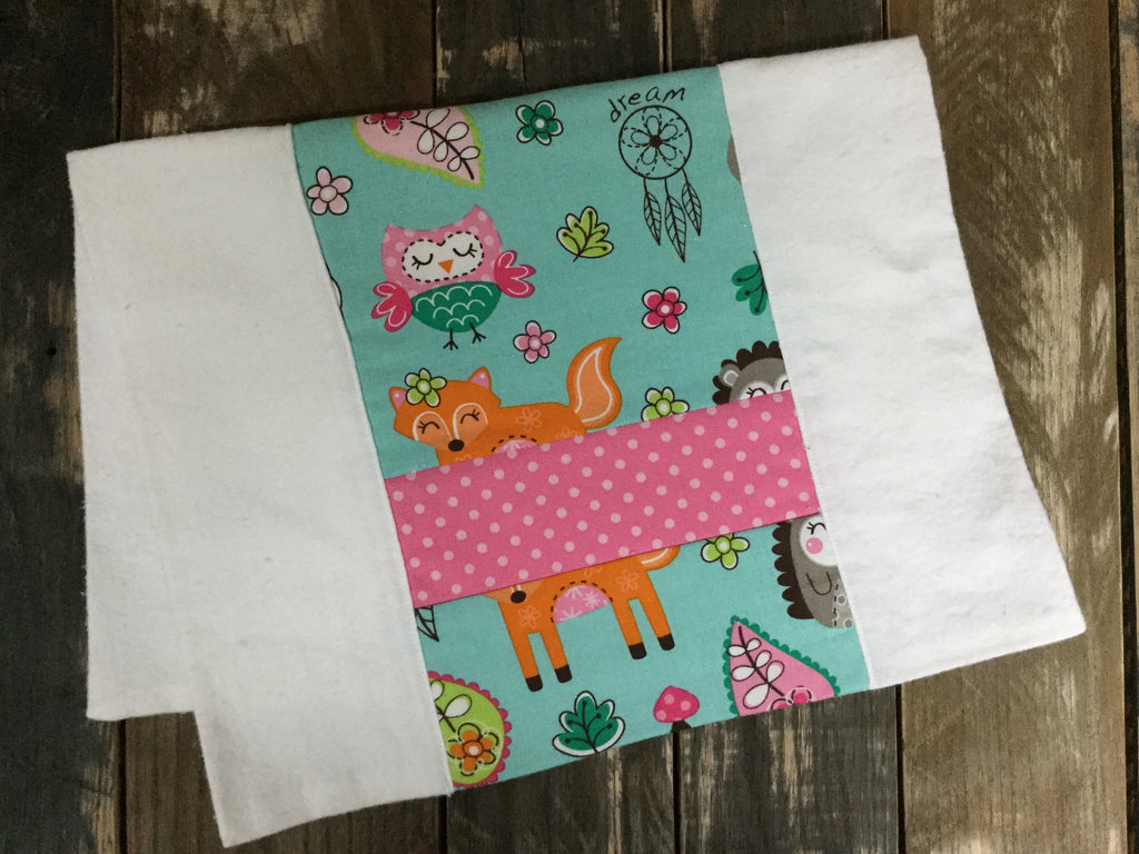 Woodland Gypsy Collage Aqua Burp Cloth