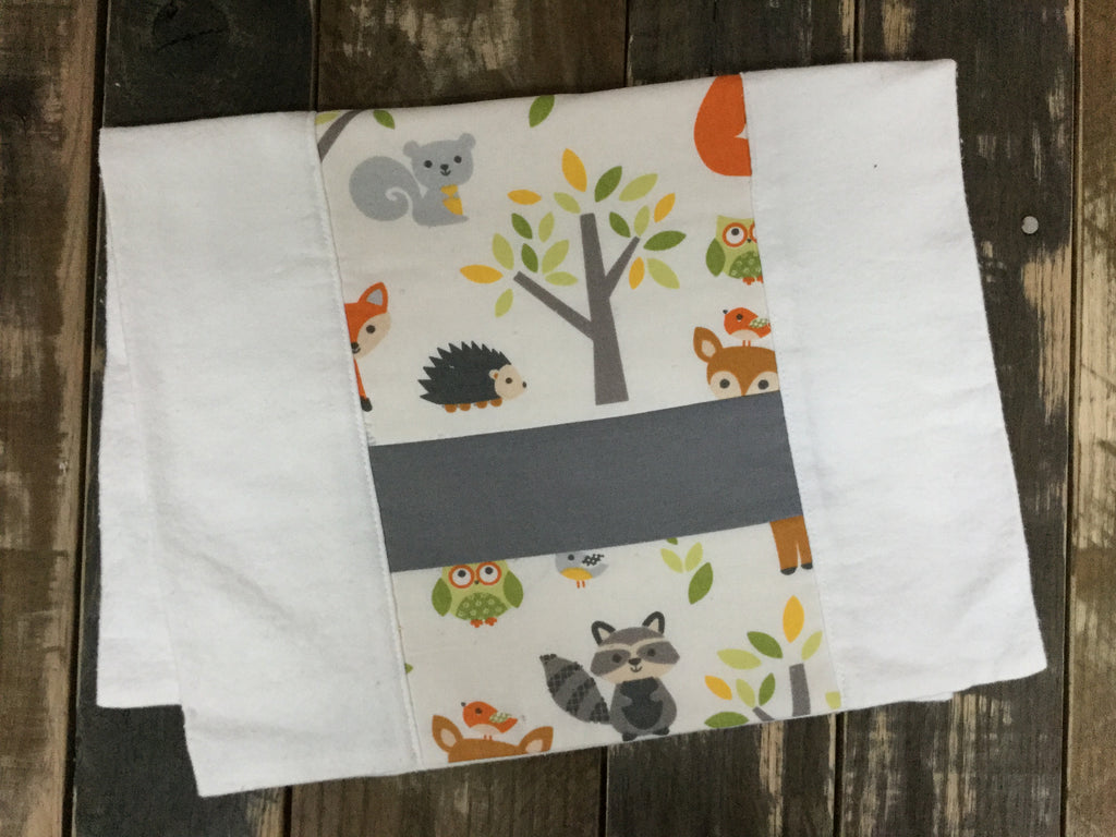White Woodland Burp Cloth