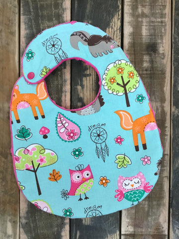 Woodland Gypsy Collage Aqua Bib