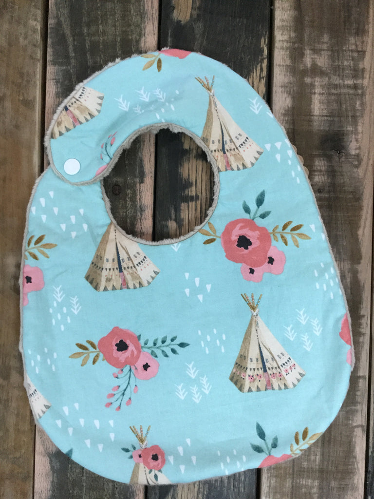 Teepee and Rose Bib