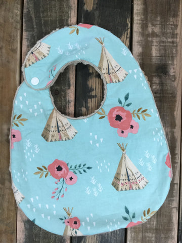 Teepee and Rose Bib
