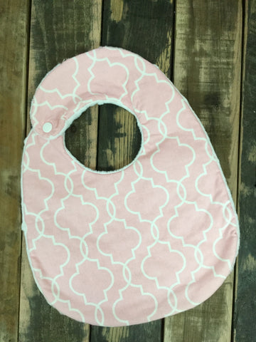 Pink and White Lattice Bib