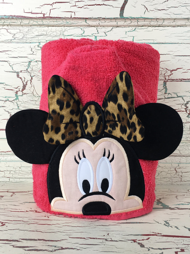 Hooded Bath Towel Mouse Girl Leopard