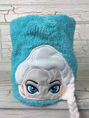 Hooded Bath Towel Ice Queen Aqua