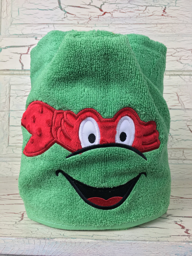Hooded Bath Towel Turtle Red
