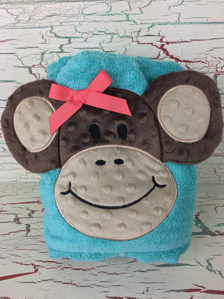 Hooded Bath Towel Monkey Girl