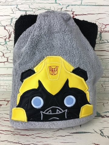 Hooded Bath Towel Yellow Robot