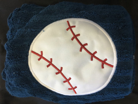 Hooded Bath Towel Baseball Navy