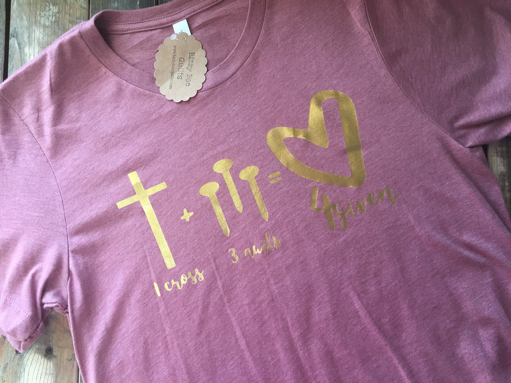 Forgiven Heather Mauve Crew Neck T-shirt