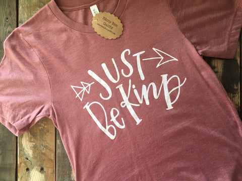 Just Be Kind Heathered Mauve Crew T-Shirt