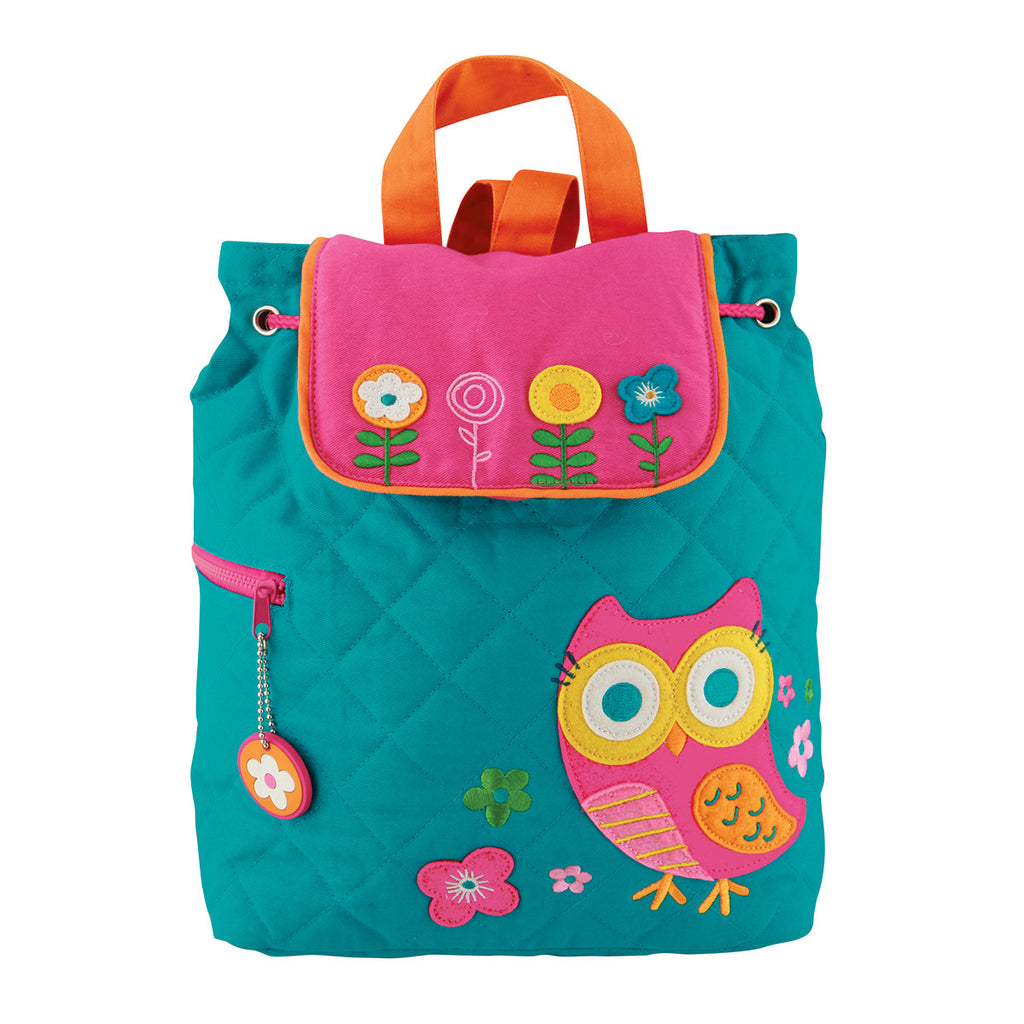 Stephen Joseph Quilted Backpack Teal Owl