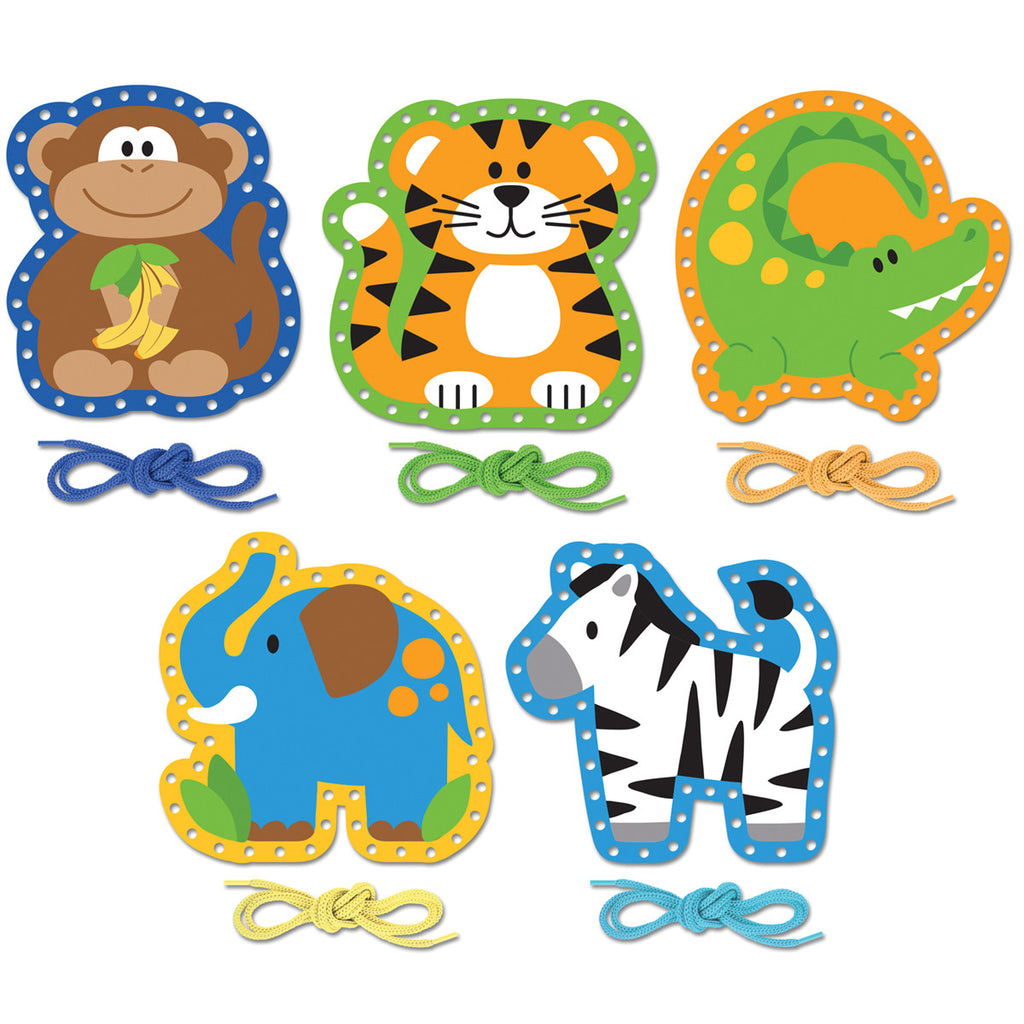 Stephen Joseph Timeless Toys Lacing Card Set Zoo