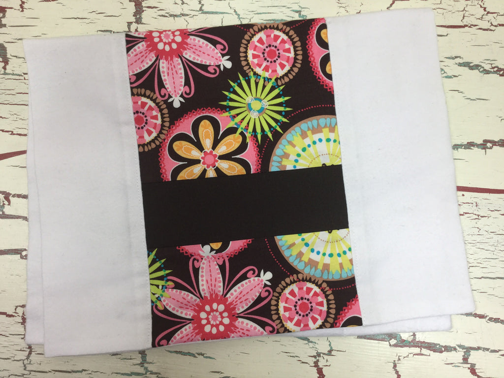 Carnival Bloom in Brown Burp Cloth
