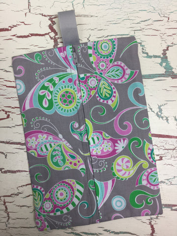 Butterflies on Gray Diaper/Wipee Case