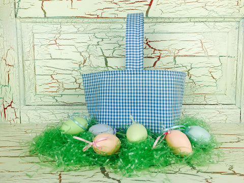 Easter Basket Blue Gingham