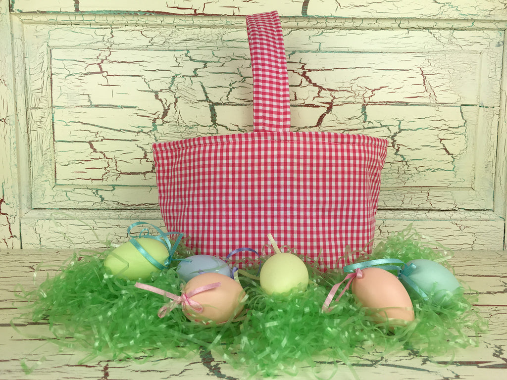 Easter Basket Dark Pink Gingham