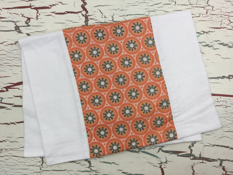 Coral and Gray Jacks Burp Cloth