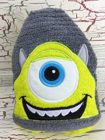 Hooded Bath Towel Green One Eyed Monster