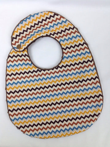 Hooty Hoot Chevron Brown Bib