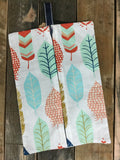 Spa and Coral Feather Diaper/Wipee Case