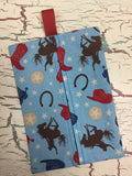 Rodeo Rider Blue Diaper/Wipee Case